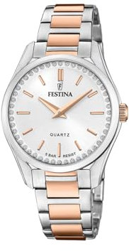 Festina Femmes Analogique-Numérique Quartz Montre avec Bracelet en Acier Inoxydable