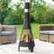 Harrier Steel Chiminea Fire Pits - Small/Medium/Large Outdoor Log Burner | Steel Chiminea Patio Heater with Log Store| Elevate Your Outdoor Ambiance (Medium Chiminea)