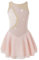 iEFiEL Mädchen Eiskunstlauf Kleid Glitzer Ballettkleid Ärmellos Ballettanzug Ballett Trikot Body mit Strass Wettbewerb Kostüm Gymnastikanzug Y Rosa 170-176