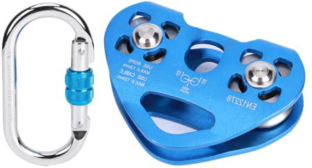 Zipline-Trolley-Kit, Kletterrolle, tragbarer Karabiner, Doppel-Tandem-Doppelrolle zum Klettern