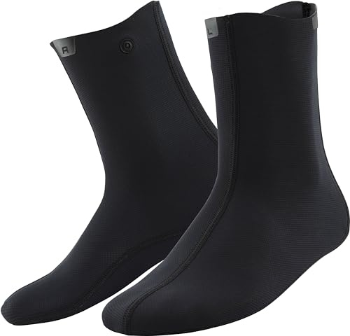 NRS Hydroskin 0.5 Neoprensocken Schwarz Wassersocken Kajak Kanu SUP Paddeln Unisex DWR-Beschichtung Titan-Laminat 0,5mm Flatlock Wasserschuhe Wassersport