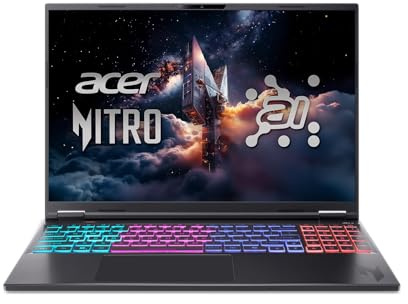 Acer Nitro Slim 16 WQXGA IPS Gaming Laptop AN16S-61-R0Z7, NVIDIA GeForce RTX 5070 TI, 16GB RAM, 512GB Storage