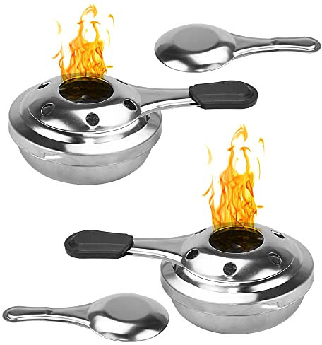 SCHYIDA 2 Stück Fondue Brenner Edelstahl Fondue Gasbrenner Outdoor Topfbrenner Alkoholbrenner Indoor Alkohol Herd Tragbar Alkoholbrenner Mini Alkoholherd Campingkocher für Küche, Camping