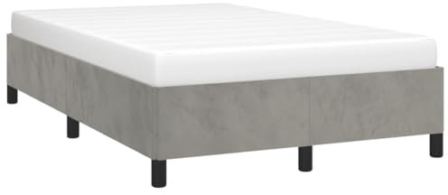 vidaXL Polsterbett, Bett Bettgestell mit Lattenrost, Schlafzimmerbett Doppelbett mit Stützbeinen, Bettrahmen Schlafzimmermöbel, Hellgrau 120x200cm Samt