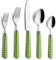 Annova Cutlery Set Stainless Steel with Color Handle - 4 x Dinner Knife; 4 x Dinner Fork; 4 x Salad Fork; 4 x Dinner Spoon; 4 x Dessert Spoon (Green)