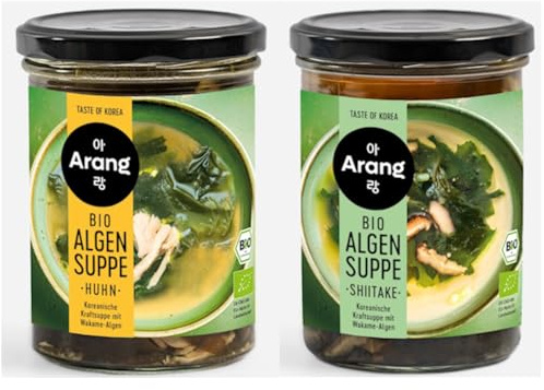 Arang Probierpaket koreanische Seetangsuppen - 2 x 380ml | Wakame | vegan
