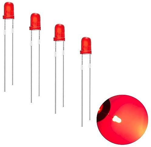 120 Stück 3mm LED Leuchtdioden, 2 Pin LED Dioden, Extra Hell 3 mm LED Sortiments kits, Diffus Dioden Set für Wissenschafts projekte, Heimwerkerprojekte (Rot 120 Stück)