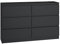 VBChome Kommode mit 6 Schubladen 120 x 30 x 75 cm Schwarz Grifflose Schubladenkommode Mehrzweckschrank für Flur Schlafzimmer Wohnzimmer Kinderzimmer Modern Schwarz