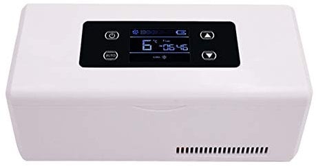 TEmkin Piccolo Frigorifero da Viaggio Intelligente - Congelatore Portatile per Insulina, 2-8 °C Interferone/Siero/Collirio Contenitore per Farmaci, Raffreddamento Potente/Display A LED HD