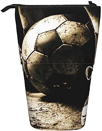 BEEOFICEPENG Teleskop-Federmäppchen, Schuh- und Fußball-Aufdruck, Stifthalter, Federmäppchen, Stifttasche, Make-up-Tasche