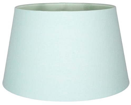 Traditional 14 Inch Duck Egg Linen Drum Table/Pendant Lampshade 60w Maximum | with Inner Cotton Fabric Lining | Reversible Gimbal by Happy Homewares