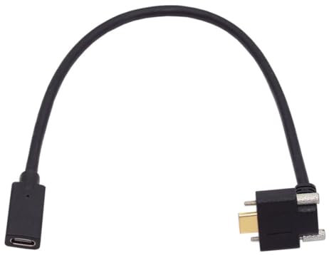 chenyang Cavo di prolunga USB C USB 3.1 Gen 2 10Gbps maschio a femmina ricarica rapida trasferimento dati 90 gradi cavo di prolunga ad angolo retto 0,3 m con chiusura a doppia vite