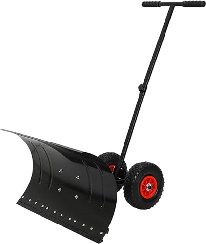 Pala da Neve Pala da Neve A Spinta Manuale con Ruote, Pale da Neve Rotanti Regolabili for Un'efficiente Rimozione della Neve Aratro da Neve for Il Marciapiede della Porta