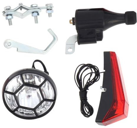 Oshhni Set luci per Bici Dinamo Sostituzione generatore di attrito Installazione Facile Universale Ecologico con Faro di Cablaggio Incluso, Stile b
