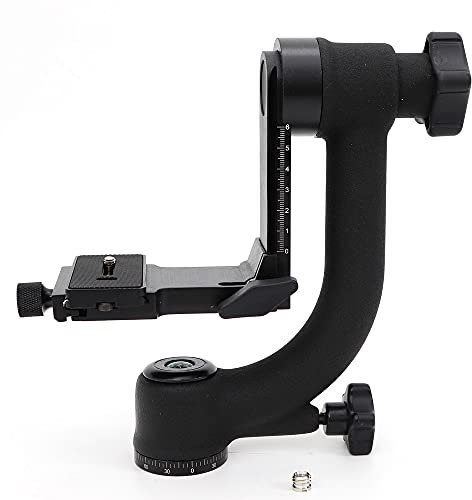 Queeucaer 360° Panorama Gimbal Tripod Head, Professional Aluminum Alloy Heavy Duty Metal Degree Panoramic Head, for DSLR Camera, Telephoto Lens, Camcorder