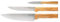 Opinel Parallel Trio Olivier /2 Kochmesser Set aus 3 Chefmessern mit Edelstahlklinge und Buchenholzgriffen