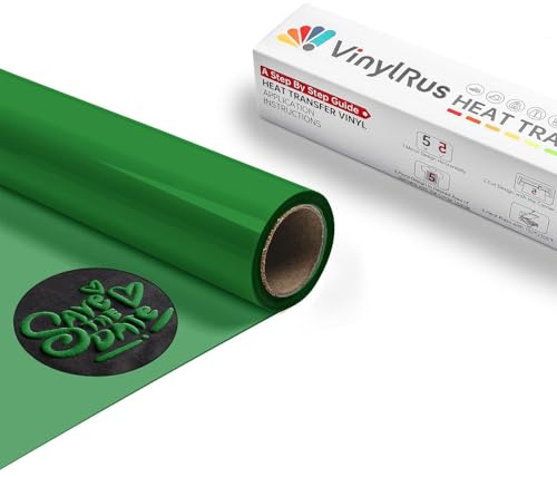 VinylRus Green Puff 3D Puffy HTV Iron on Vinyl for T-Shirt, Puff HTV Vinyl Roll for Silhouette Cameo, Cricut Air or Maker, Easy to Cut and Weed