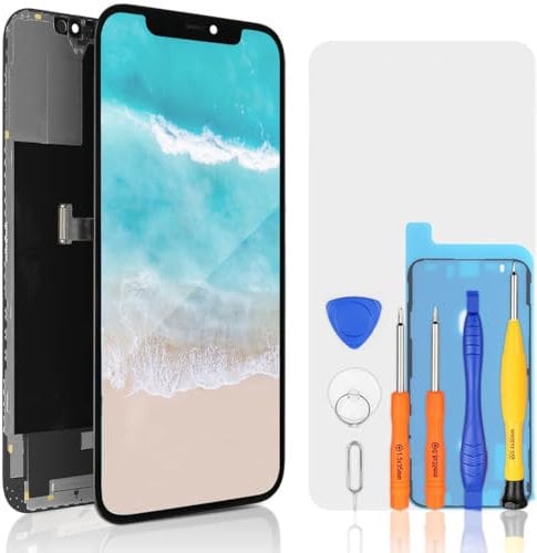 bokman for iPhone 12 Pro Max LCD Screen Replacement, 6.7-inch Display Assembly Front Panel Black with Repair Tool Kits