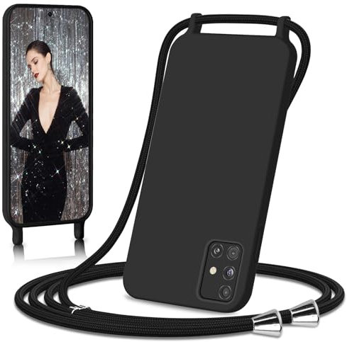 Ailicici Handykette für Samsung Galaxy A71 Hülle, Necklace Hülle mit Bands Handyhülle für zum Umhängen, Silikon Case mit Handykordel, Schutzhülle zum Umhängen Kordel