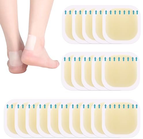 20 Stück Gel Pflaster,Hydrokolloid Pflaster,Wasserdicht Gel Pflaster für Schutzhaut Schutz bei,Linderung von Reibungsschmerzen Finger,Zehen,Vorfuß,Ferse (Quadrat)