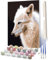Malen Nach Zahlen Erwachsene Anfänger Weißer Wolf DIY Handgemalt Ölgemälde Kits auf Leinwand mit Pinseln Acrylpigment Deko Painting by Numbers 40 * 50