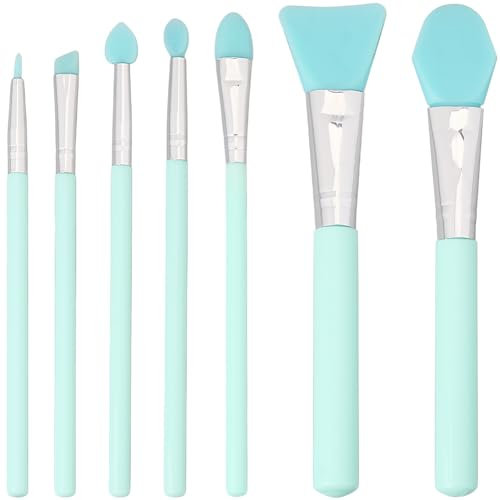 GORGECRAFT 7pz 7 Stili Silicone Pennello Applicatore Kit Verde Gomma Morbida Flessibile Fango Viso Applicatori Viso Strumenti Pennelli per Fai da Te Corpo Lozione Burri Argilla Creme Prodotti