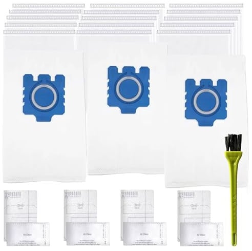 Kocusu Paquete de 14 bolsas para aspiradora Miele Hoover con 4 filtros de aire, bolsas para aspiradoras Miele Hoover, para bolsas de aspiradora Miele GN C1, C2, C3, S270, S400, S400i, S600, S2, S5, S8