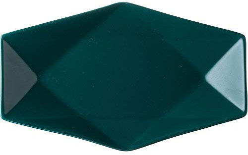 Juego de 4 platos de cerámica rectangulares de 25 cm, color verde oscuro, para vajilla del hogar, platos de comedor elegantes y creativos