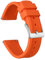Ayadoo bracelet de montre en silicone orange de 22 mm, bracelet à dégagement rapide pour homme avec boucle argentée