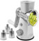 BAODBF Coupe-légumes manuel 3 en 1 en acier inoxydable, râpe de cuisine avec 3 lames interchangeables en acier inoxydable, râpe à fromage avec manivelle, rabot à concombre, mandoline réglable pour