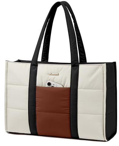 LOVEVOOK Borsa Donna, Grande Puffer Borse Università Borsa da Lavoro porta PC, Tote Bag Shopper Borse Tracolla per Ufficio Insegnante Docente Scuola