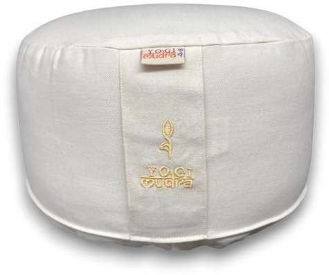 Ersatzbezug für Meditations- & Yogakissen rund Ø30x15 cm – Baumwoll-Kissenbezug mit Kordelzug – Sitzkissen Bezug für Yoga & Meditation – ohne Füllung