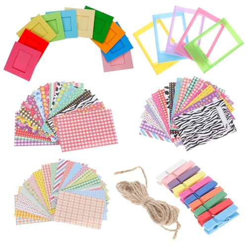 IMIKEYA Satz Kleiner Sofortbildkamera Rahmen und Fotoaufkleber 6 Stück Fotoaufhänger Zubehör mit Clips Kompatibel mit Mini9/8/8 für Wand und Schreibtisch