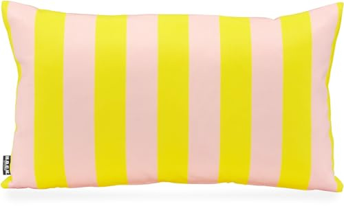 H.O.C.K. Riviera Stripe Outdoor Kissen – Wetterfeste Streifenkissen mit Blockstreifen – UV-Beständig, Wasser- & Schmutzabweisend – Handmade in Germany (Yellow Rosé)