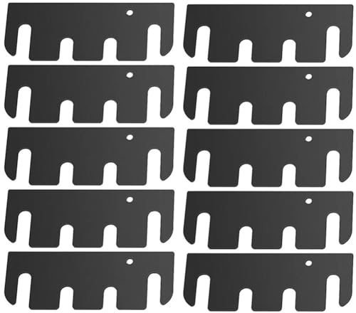 MuchLuckystar 10-Pack Stainless Steel Door Hinge Spacers 4x1.5 Inch, Black Coated Shim Kit for Loose Hinge Repair and Door Alignment