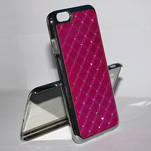 teKKno Diamante Bling Chrome Case + LCD Screen Protector Guard for Apple iPhone 6 / 6S (Pink)