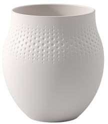 Villeroy und Boch Collier Blanc Vase Perle No. 1, 16,5 x 16,5 x 17,5 cm, Premium Porzellan, Weiß