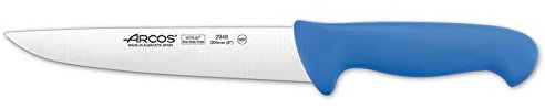 Arcos Serie 2900 - Caja 6 uds Cuchillo Carnicero - Hoja de Acero Inoxidable NITRUM de 200 mm - Mango inyectado en Polipropileno Color azul (6 UDS)