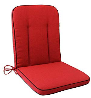 OUTLIV. Polsterauflage für MBM Romeo Gartenstuhl Niederlehnerauflage, uv-beständig und schnelltrocknend, 40x90 cm Sitz- Rückenkissen in Rot