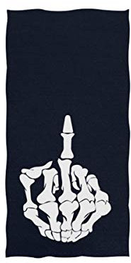 SWADAZA Totenkopf-Handtuch, Baumwolle, sehr saugfähig, leicht, perfekt für Badezimmer, Fitnessstudio, Yoga, Spa, Pool, 38,1 x 76,2 cm