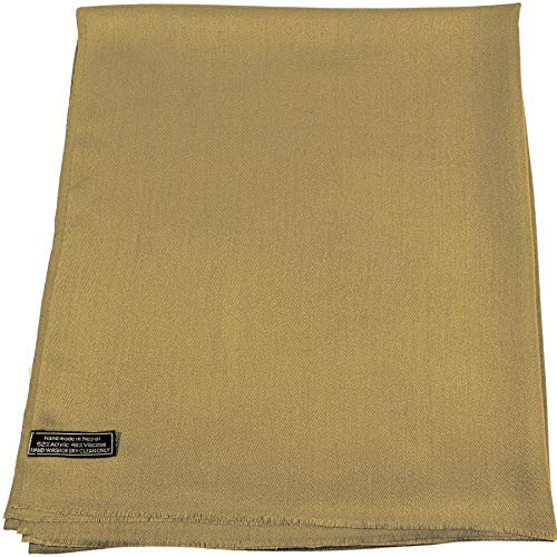 CJ Apparel Gold Normallack Design Nepalesischer Fransenschal Zweite Wahl Schal Stola Wrap Pashmina NEU