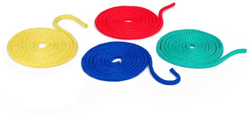Sport-Thieme Gymnastikseile-Set 10 | Klassische Seile, Blau, Grün, Gelb, Rot | Intensiver Einsatz | Spring- und Gymnastikseil | Für Kinder, Erwachsene, Jugendliche