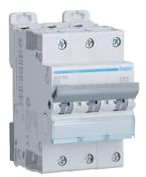 Disjoncteur 3P- sans neutre - 6-10kA - 10A - 3 modules - Courbe D - NGT310 - Hager