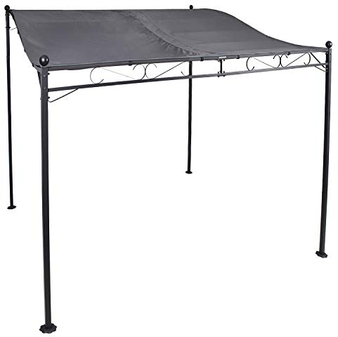 Mojawo Ersatzdach Bezug für Anbaupavillon 3m x 2,5m Dach PA beschichtet wasserabweisend (Nur der Bezug), Farben:Grau