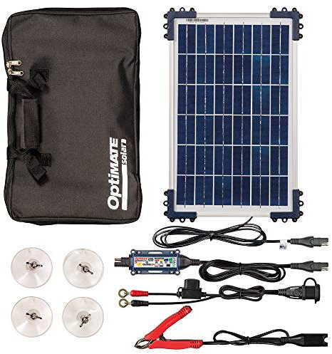 Optimate Solar Duo 10 W Travel Kit, TM522-D1TK, 6-Stage Encapsulated Battery-Friendly 12 V/12.8 V 0.83 A Solar Charger & Maintenance Device