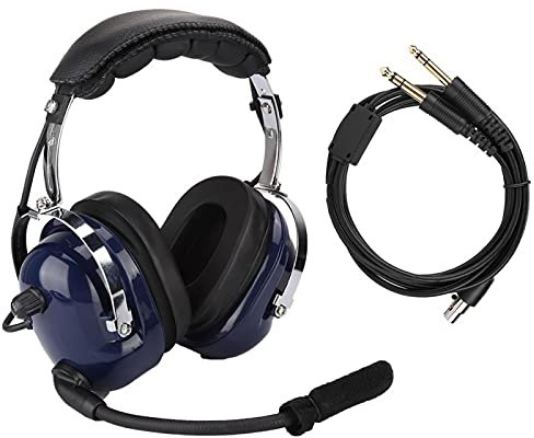 Aviation Headset, Dual Plug Aviation Kopfhörer, General Aviation Headset, Dual Plug Pilot Headphone, 3.5mm Noise Reduction Headset für Piloten