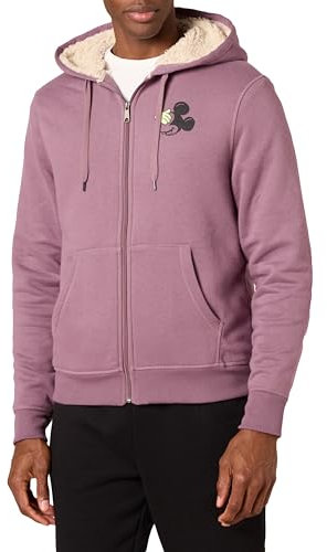 Amazon Essentials Disney | Marvel | Star Wars Felpe con Cappuccio e Zip Intera Foderate in Pile Uomo, Topolino, XS