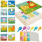 QXNDXQ Juego de mosaico enchufable para niños de 2 3 4 5 años, mosaico enchufable con 240 cuentas enchufables y 10 tableros enchufables coloridos, juguete de aprendizaje educativo creativo (Granja)