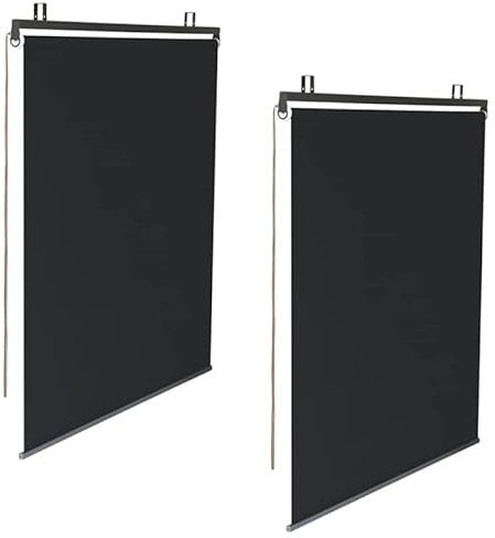 IDMarket - Lot de 2 Stores enrouleurs L.124 x H. 225 CM pour pergola Noir