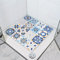 Tapis de Douche Antidérapant 60 cm - Carré en PVC - Luffa Confortable - Tapis de Sécurité Avec Trous de Drainage (Bleu)